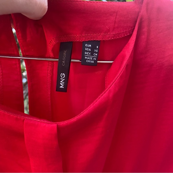 Mango MNG Red Satin Box Dress XS - Picture 2 of 6